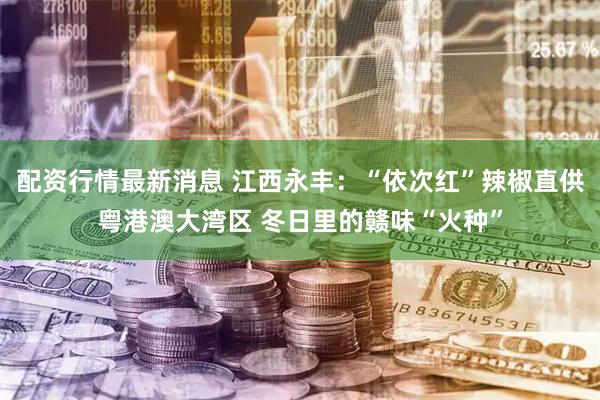 配资行情最新消息 江西永丰:“依次红”辣椒直供粤港澳大湾区 冬日里的赣味“火种”